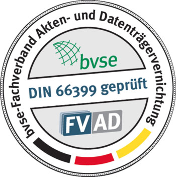 Augustin Entsorgung Aktenvernichtung in Delmenhorst BVSE Siegel Zertifikat